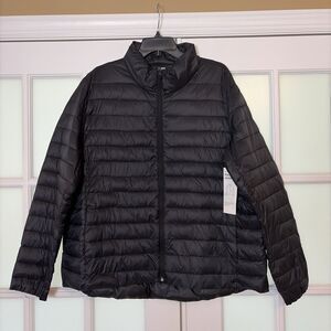 Old Navy Women’s XXL Packable Puffer Jacket Black Mid-Length Insulated Coat NWT